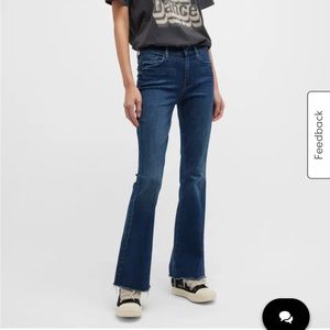 Mother Weekender Frayed Flare Jeans